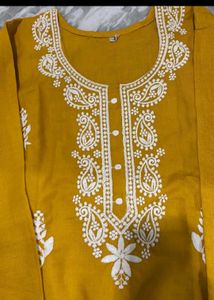 Yellow Embroidered Kurta Set