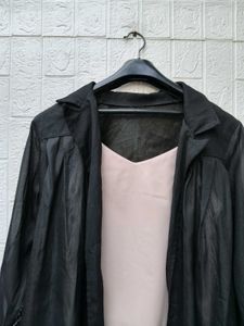New with tag Korean Sheer Black Button-Up Shrug
