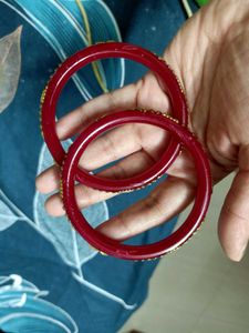 Royal Red Golden Kada Set