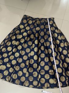 price slashed!!Navy Blue & Gold Brocade Skirt
