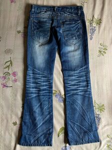 low waisted Blue Wash Bootcut Jeans