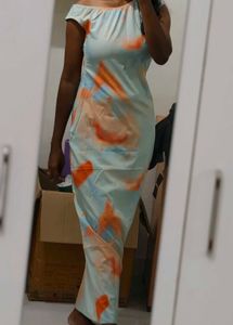 Off-Shoulder Tie-Dye Maxi Dress