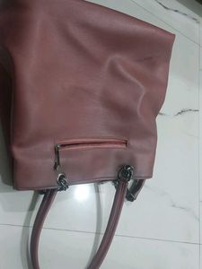Chic Maroon Tote Bag with Chain Detail