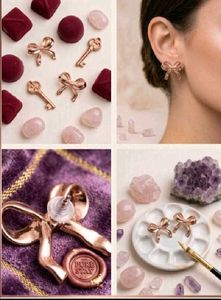 Rose Gold Bow Earrings