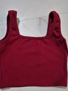 Ribbed Square Neck Crop Top