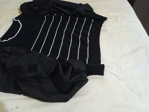 Korean Black Puff Sleeves Top