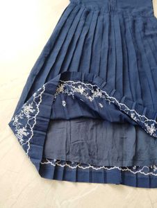 Navy Dress with Embroidery details.