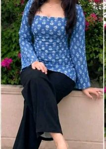 Blue Floral Kurti _All size