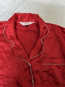Red Satin Pajama Set