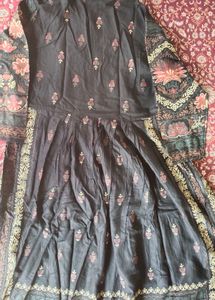 Elegant Black Floral Kurta pant Set