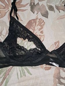 Sexy Black Lacy Honeymoon Bra &amp; Panty Lingerie Set