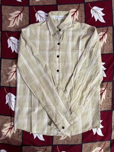 Classic Beige Plaid Long Sleeve Shirt