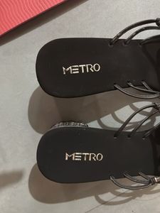Stylish Black Embellished Flip-Flops