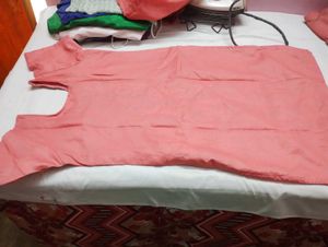 Embroidered Peach Kurta set