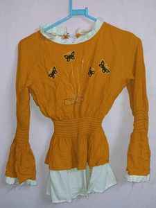 Girl's Long Sleeve Butterfly Top