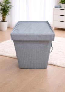 Grey Storage Ottoman with Lid
