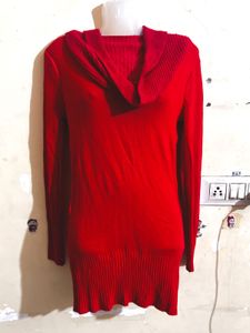 Red Knit Pullover Sweater