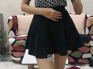 Classic Black Flared Mini Skirt