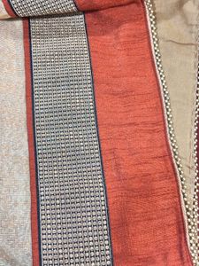 Brown Sari With Border Stone Embroidery