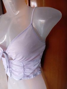 Lavender Ruched Halter Neck Top