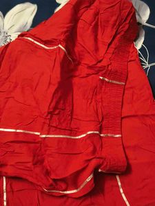 Vibrant Red Ethnic Skirt