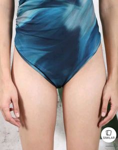 Shein Cute One Shoulder Pleated Detail Tie and Dye