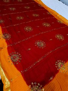 🇳🇿💫🎀 Y2K Elegant Red Embroidered Saree