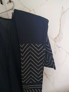 Elegant Navy Blue Kurta set with Bandhani Print