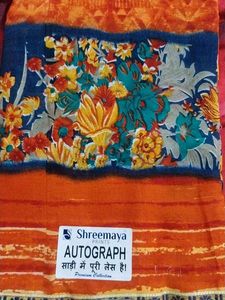 Vibrant Floral Print Saree