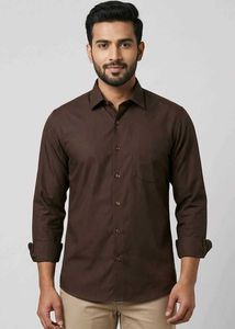 Men's Classic Brown Full Sleeve Shirt