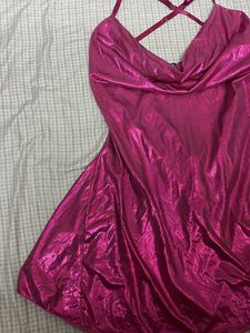 Shimmery Pink Slip Dress