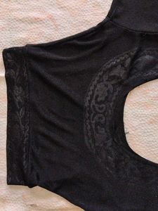 Maroon Brocade Blouse with Gold Polka Dots