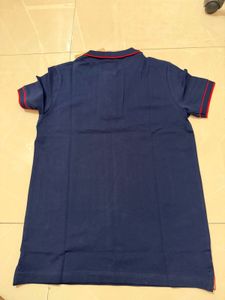 Burberry Navy Zip Polo Shirt