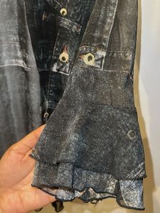 Mesh Button-Down Top