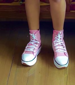 Pink High-Top Platform Sneakers