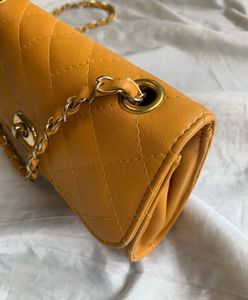 Chic Mustard Quilted Crossbody Bag