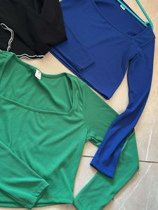 3 Pack Square Neck Long Sleeve Tops