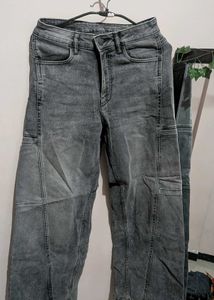 Grey Wash Wide Leg Jeans