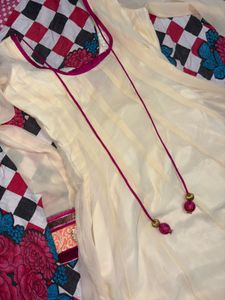 Elegant Cream Anarkali Suit with Churidar