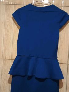 elegant blue midi dress