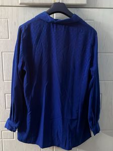Royal Blue Button-Up Blouse