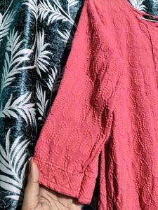 Pink heavy Work kurti