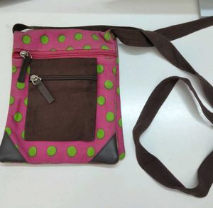 Pink Polka Dot Crossbody Bag