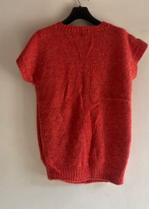Unisex Red Half Sleeve Sweater