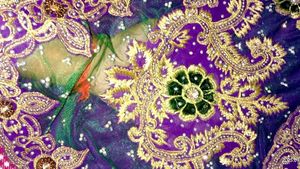 fully stone Hand work saree with blouse