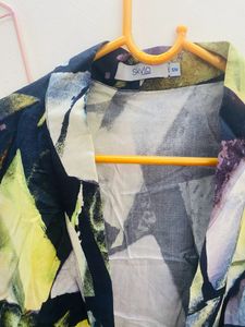 Classy Black And Neon Green Shrug