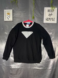 Prada Black Sweatshirt with White Logo