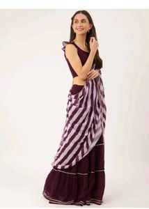 Elegant Purple Tiered Lehenga Choli Set