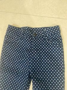 Patterned Blue Jeans