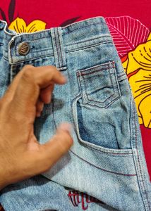 Stylish Denim Shorts with Embroidery